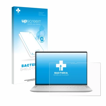 Face avant d’un emballage produit avec le logo de la marque upscreen. À côté, l’appareil Dell XPS 14 9440 Touch est représenté