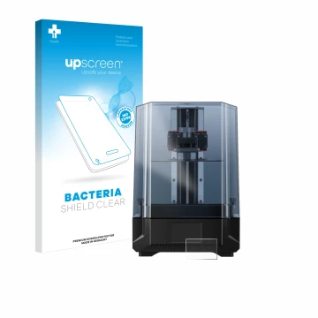 Face avant d’un emballage produit avec le logo de la marque upscreen. À côté, l’appareil Anycubic Photon Mono X 6Ks est représ