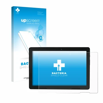 Face avant d’un emballage produit avec le logo de la marque upscreen. À côté, l’appareil MEDION E10900 10
