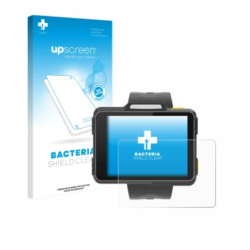 Face avant d’un emballage produit avec le logo de la marque upscreen. À côté, l’appareil Newland WD1 est représenté avec la pr