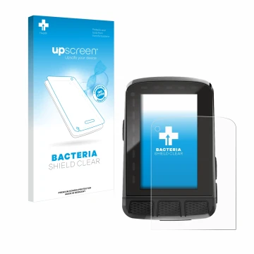 Face avant d’un emballage produit avec le logo de la marque upscreen. À côté, l’appareil Wahoo Elemnt Roam V2 GPS est représen