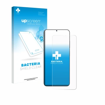 Face avant d’un emballage produit avec le logo de la marque upscreen. À côté, l’appareil Blackview Oscal Tiger 10 est représen