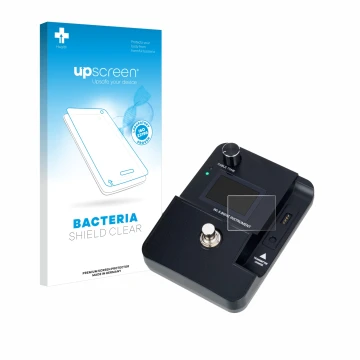 Face avant d’un emballage produit avec le logo de la marque upscreen. À côté, l’appareil Harley Benton AirBorne Pro 5.8Ghz est