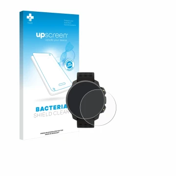 Face avant d’un emballage produit avec le logo de la marque upscreen. À côté, l’appareil Suunto Vertical Solar est représenté 