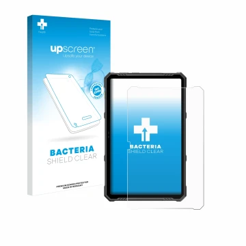 Face avant d’un emballage produit avec le logo de la marque upscreen. À côté, l’appareil Ulefone Armor Pad 3 Pro est représent