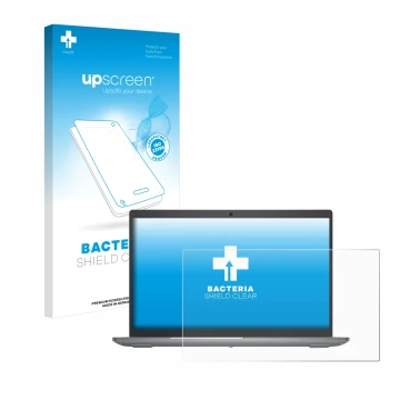 Face avant d’un emballage produit avec le logo de la marque upscreen. À côté, l’appareil Dell Precision 3590 Workstation est r