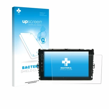 Face avant d’un emballage produit avec le logo de la marque upscreen. À côté, l’appareil Dynavin D9-T6 est représenté avec la 