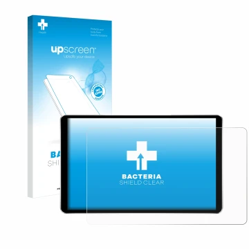 Face avant d’un emballage produit avec le logo de la marque upscreen. À côté, l’appareil Joying Car Radio 8