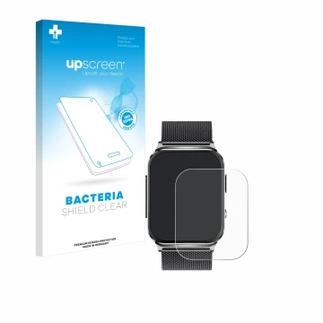 Face avant d’un emballage produit avec le logo de la marque upscreen. À côté, l’appareil Kardena Care Pro 2 (rectangulaire) es