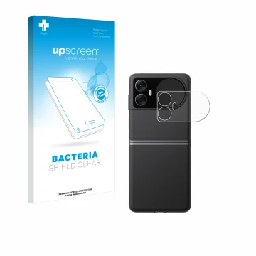 Face avant d’un emballage produit avec le logo de la marque upscreen. À côté, l’appareil Blackview Hero 10 (Affichage externe)