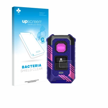 Face avant d’un emballage produit avec le logo de la marque upscreen. À côté, l’appareil Vaporesso Armour Max est représenté a