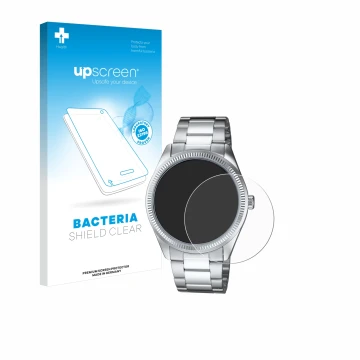 Face avant d’un emballage produit avec le logo de la marque upscreen. À côté, l’appareil Casio MTP-1302PD est représenté avec 