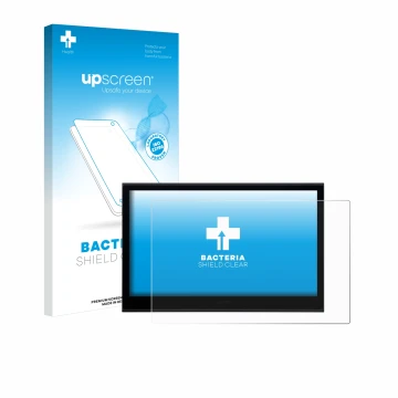 Face avant d’un emballage produit avec le logo de la marque upscreen. À côté, l’appareil Wacom Movink 13 est représenté avec l