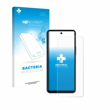 Face avant d’un emballage produit avec le logo de la marque upscreen. À côté, l’appareil Telekom T Phone 2 Pro est représenté 