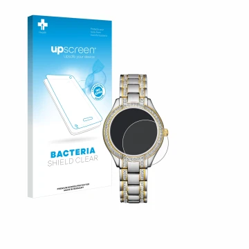 Face avant d’un emballage produit avec le logo de la marque upscreen. À côté, l’appareil Citizen Eco Drive FE1234-50L est repr