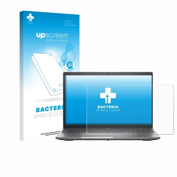 Face avant d’un emballage produit avec le logo de la marque upscreen. À côté, l’appareil Dell Precision 3580 est représenté av