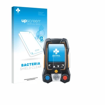 Face avant d’un emballage produit avec le logo de la marque upscreen. À côté, l’appareil Testo 550s est représenté avec la pro