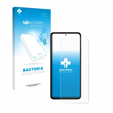 Face avant d’un emballage produit avec le logo de la marque upscreen. À côté, l’appareil HMD Pulse est représenté avec la prot