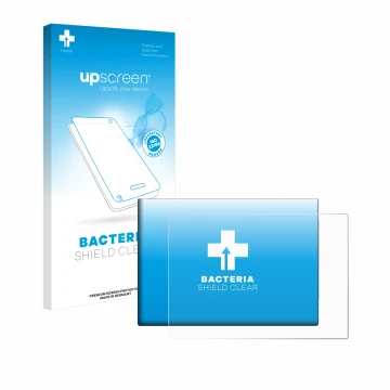 Face avant d’un emballage produit avec le logo de la marque upscreen. À côté, l’appareil G-STORY 10.1
