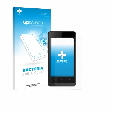 Face avant d’un emballage produit avec le logo de la marque upscreen. À côté, l’appareil Logicom Wave 2 est représenté avec la