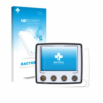 Face avant d’un emballage produit avec le logo de la marque upscreen. À côté, l’appareil Skytraxx 5 Mini est représenté avec l