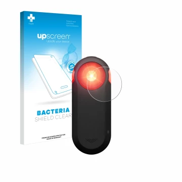 Face avant d’un emballage produit avec le logo de la marque upscreen. À côté, l’appareil Garmin Varia RTL516 est représenté av