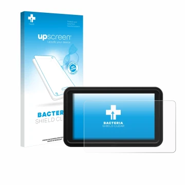 Face avant d’un emballage produit avec le logo de la marque upscreen. À côté, l’appareil Atomos Shinobi 2 est représenté avec 