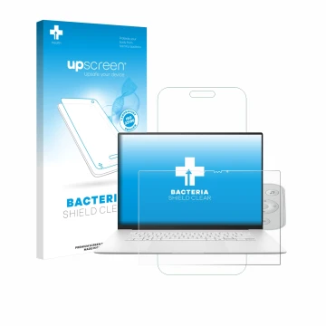 Face avant d’un emballage produit avec le logo de la marque upscreen. À côté, l’appareil ASUS ZenBook S 16 est représenté avec