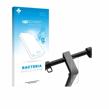 Face avant d’un emballage produit avec le logo de la marque upscreen. À côté, l’appareil Navee S65 est représenté avec la prot