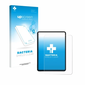 Face avant d’un emballage produit avec le logo de la marque upscreen. À côté, l’appareil OnePlus Pad 2 (portrait) est représen