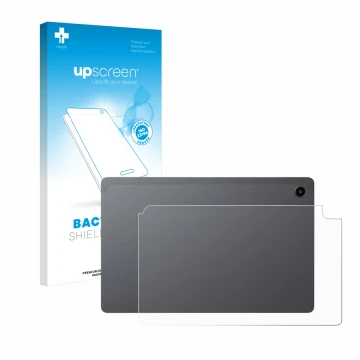Face avant d’un emballage produit avec le logo de la marque upscreen. À côté, l’appareil Alldocube iPlay 60 Mini Pro (Arrière)