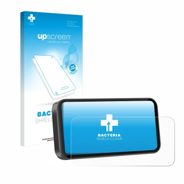 Face avant d’un emballage produit avec le logo de la marque upscreen. À côté, l’appareil Carpuride W603D 6.3