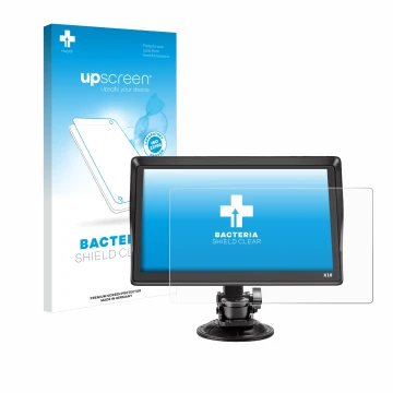 Face avant d’un emballage produit avec le logo de la marque upscreen. À côté, l’appareil Xgody X10 9