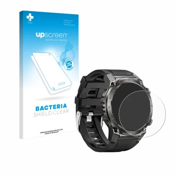 Face avant d’un emballage produit avec le logo de la marque upscreen. À côté, l’appareil Dekelife G55 1.46