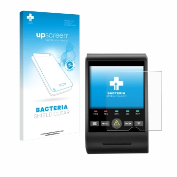 Face avant d’un emballage produit avec le logo de la marque upscreen. À côté, l’appareil VIOFO A229 PRO est représenté avec la