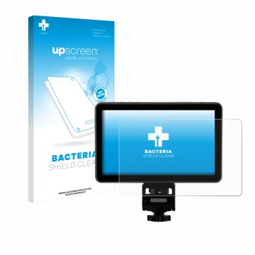 Face avant d’un emballage produit avec le logo de la marque upscreen. À côté, l’appareil Rollei Viltrox DC-X2 6