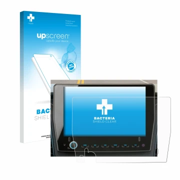 Face avant d’un emballage produit avec le logo de la marque upscreen. À côté, l’appareil Xzent F-285 est représenté avec la pr