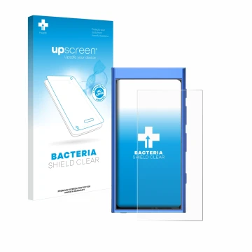 Face avant d’un emballage produit avec le logo de la marque upscreen. À côté, l’appareil Hiby Digital M300 est représenté avec