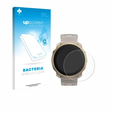 Face avant d’un emballage produit avec le logo de la marque upscreen. À côté, l’appareil Polar Vantage M3 est représenté avec 