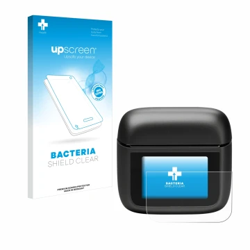 Face avant d’un emballage produit avec le logo de la marque upscreen. À côté, l’appareil JBL Tour Pro 3 est représenté avec la