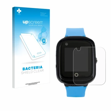 Face avant d’un emballage produit avec le logo de la marque upscreen. À côté, l’appareil One2Track Connect NEO est représenté 