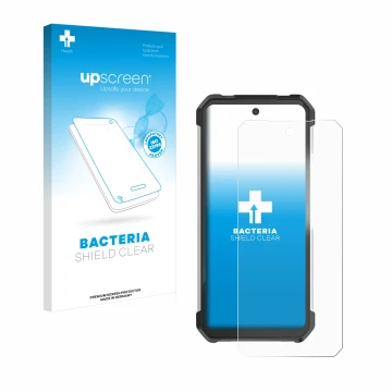 Face avant d’un emballage produit avec le logo de la marque upscreen. À côté, l’appareil 8849 Tank 3 Pro est représenté avec l