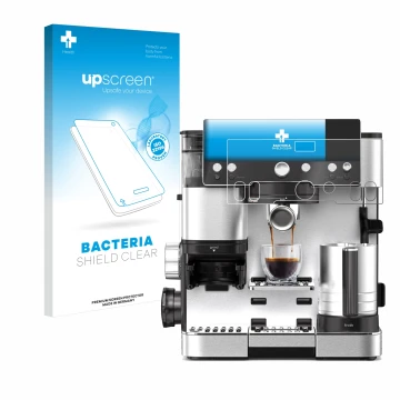 Face avant d’un emballage produit avec le logo de la marque upscreen. À côté, l’appareil Ninja Luxe Cafe Essential est représe