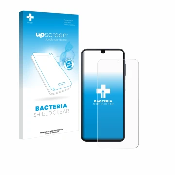 Face avant d’un emballage produit avec le logo de la marque upscreen. À côté, l’appareil Samsung Galaxy A16 4G est représenté 