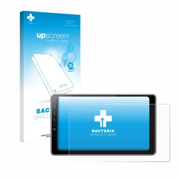 Face avant d’un emballage produit avec le logo de la marque upscreen. À côté, l’appareil Pioneer SPH-DA97DAB est représenté av