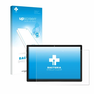 Face avant d’un emballage produit avec le logo de la marque upscreen. À côté, l’appareil Acepad A150 est représenté avec la pr
