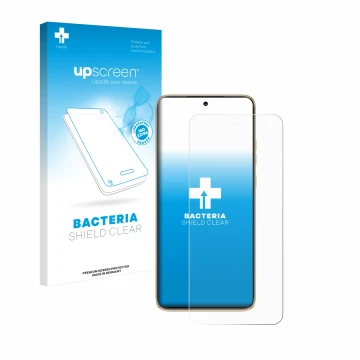 Face avant d’un emballage produit avec le logo de la marque upscreen. À côté, l’appareil Motorola Edge 50 Neo est représenté a