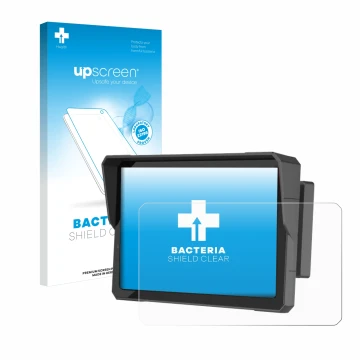 Face avant d’un emballage produit avec le logo de la marque upscreen. À côté, l’appareil Carpuride W702B Pro 7