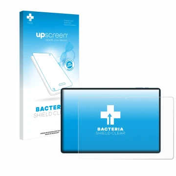 Face avant d’un emballage produit avec le logo de la marque upscreen. À côté, l’appareil Teclast T70 14