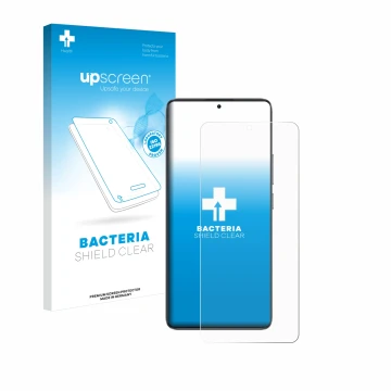 Face avant d’un emballage produit avec le logo de la marque upscreen. À côté, l’appareil Xiaomi Poco F7 Pro est représenté ave